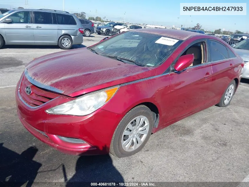 2011 Hyundai Sonata Gls VIN: 5NPEB4AC4BH247933 Lot: 40681078