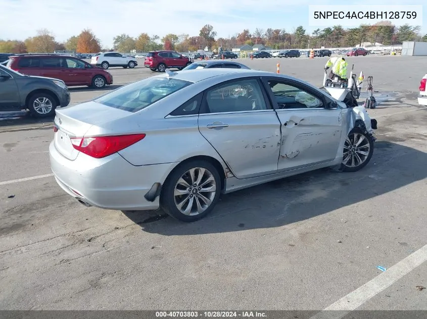 2011 Hyundai Sonata Se VIN: 5NPEC4AC4BH128759 Lot: 40703803