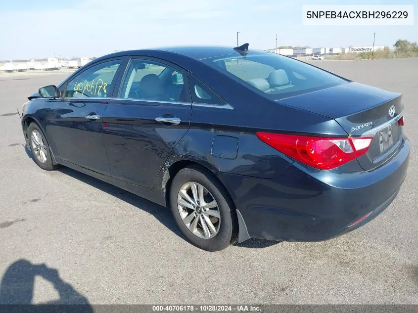 2011 Hyundai Sonata Gls VIN: 5NPEB4ACXBH296229 Lot: 40706178