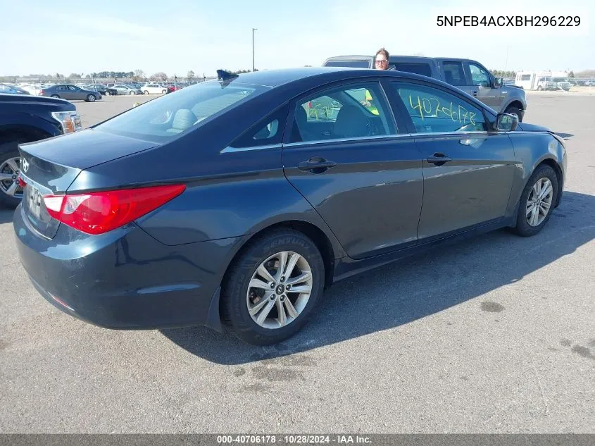 2011 Hyundai Sonata Gls VIN: 5NPEB4ACXBH296229 Lot: 40706178