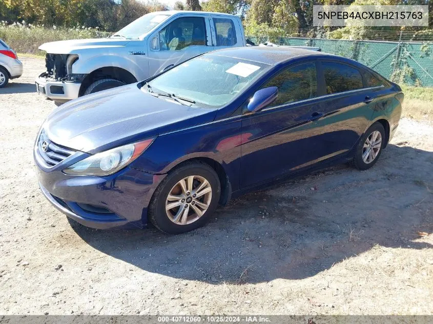 2011 Hyundai Sonata Gls VIN: 5NPEB4ACXBH215763 Lot: 40712060