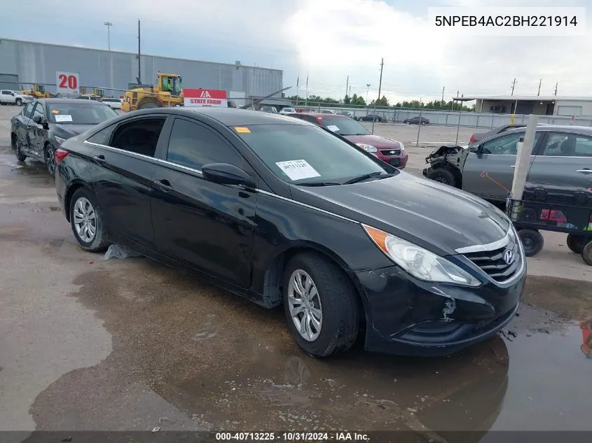 2011 Hyundai Sonata Gls VIN: 5NPEB4AC2BH221914 Lot: 40713225