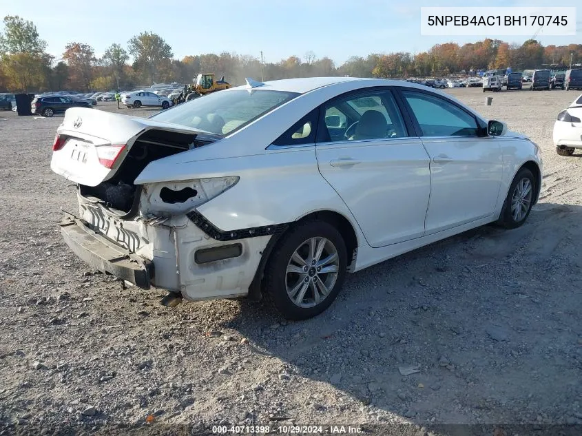 2011 Hyundai Sonata Gls VIN: 5NPEB4AC1BH170745 Lot: 40713398