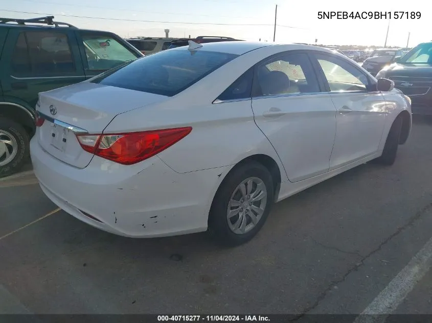 2011 Hyundai Sonata Gls VIN: 5NPEB4AC9BH157189 Lot: 40715277