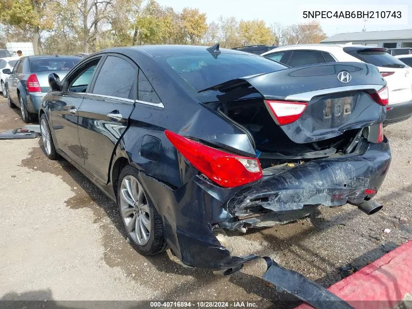 2011 Hyundai Sonata Se 2.0T VIN: 5NPEC4AB6BH210743 Lot: 40716894