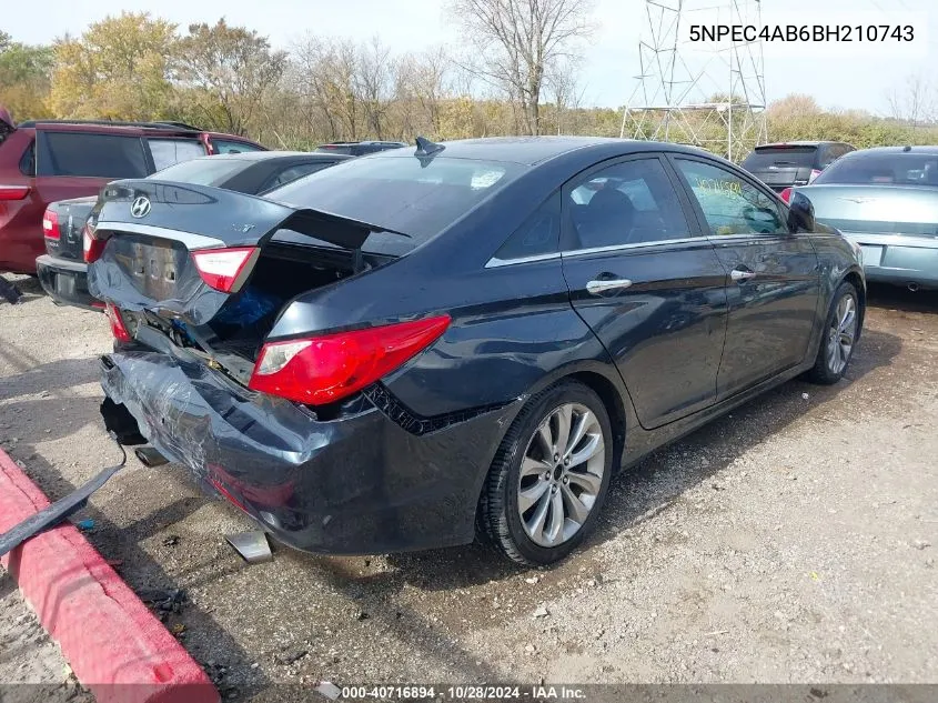 2011 Hyundai Sonata Se 2.0T VIN: 5NPEC4AB6BH210743 Lot: 40716894