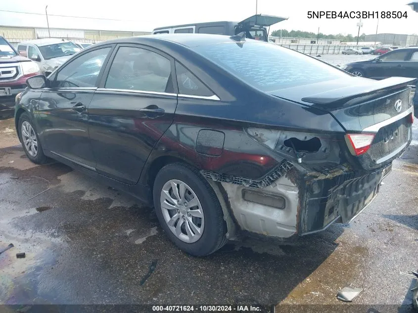 2011 Hyundai Sonata Gls VIN: 5NPEB4AC3BH188504 Lot: 40721624