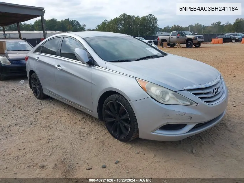 2011 Hyundai Sonata Gls VIN: 5NPEB4AC3BH241184 Lot: 40721626