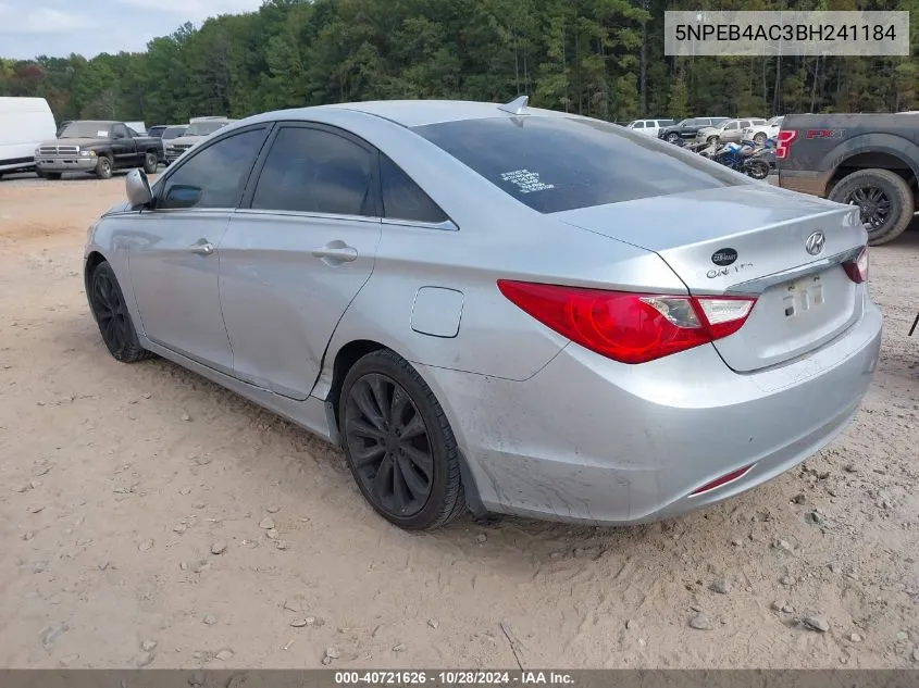 2011 Hyundai Sonata Gls VIN: 5NPEB4AC3BH241184 Lot: 40721626