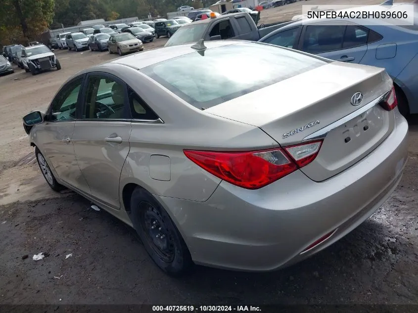 2011 Hyundai Sonata Gls VIN: 5NPEB4AC2BH059606 Lot: 40725619