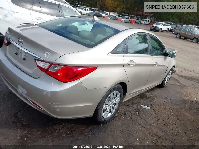 2011 Hyundai Sonata Gls VIN: 5NPEB4AC2BH059606 Lot: 40725619