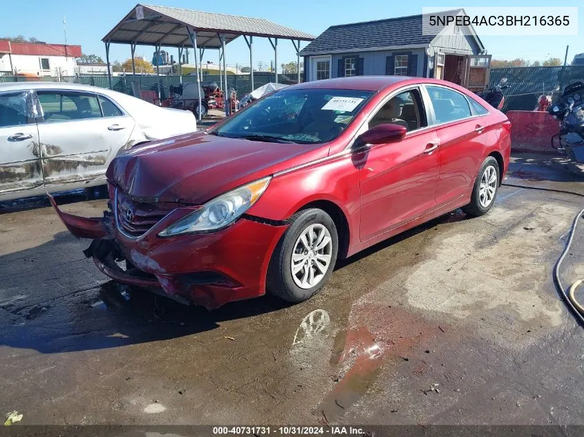 2011 Hyundai Sonata Gls VIN: 5NPEB4AC3BH216365 Lot: 40731731