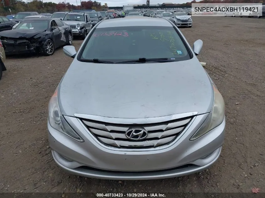 2011 Hyundai Sonata Se VIN: 5NPEC4ACXBH119421 Lot: 40733423