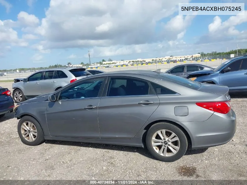 2011 Hyundai Sonata Gls VIN: 5NPEB4ACXBH075245 Lot: 40734894