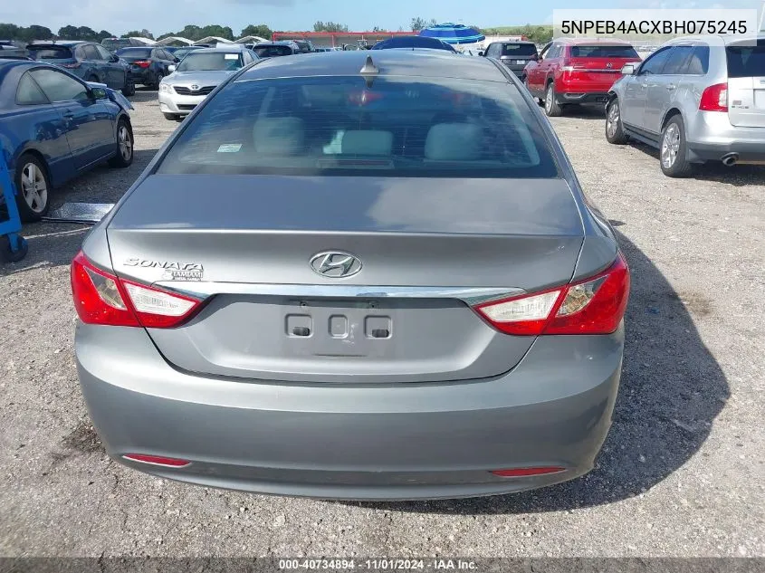 2011 Hyundai Sonata Gls VIN: 5NPEB4ACXBH075245 Lot: 40734894