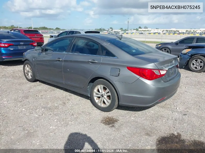 2011 Hyundai Sonata Gls VIN: 5NPEB4ACXBH075245 Lot: 40734894