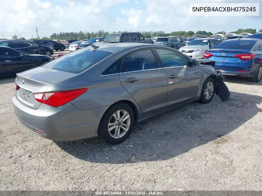 2011 Hyundai Sonata Gls VIN: 5NPEB4ACXBH075245 Lot: 40734894