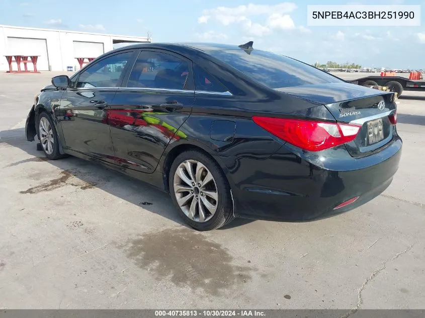 2011 Hyundai Sonata Gls VIN: 5NPEB4AC3BH251990 Lot: 40735813