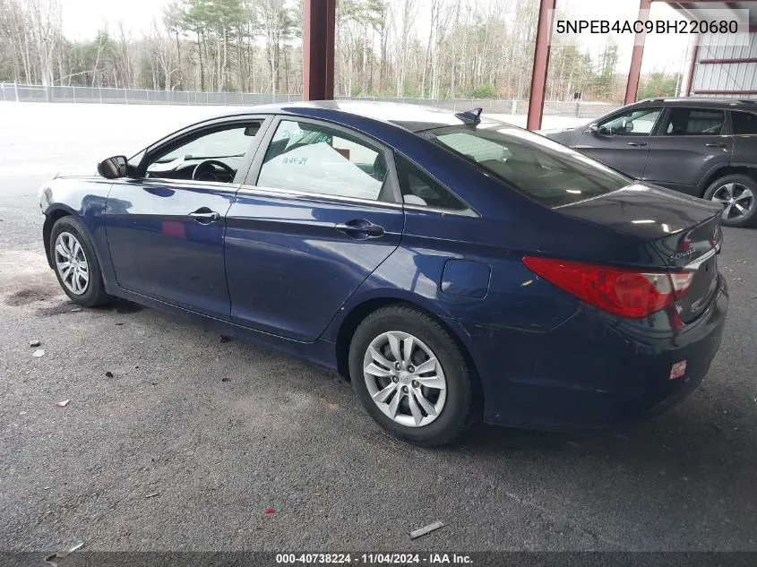 2011 Hyundai Sonata Gls VIN: 5NPEB4AC9BH220680 Lot: 40738224