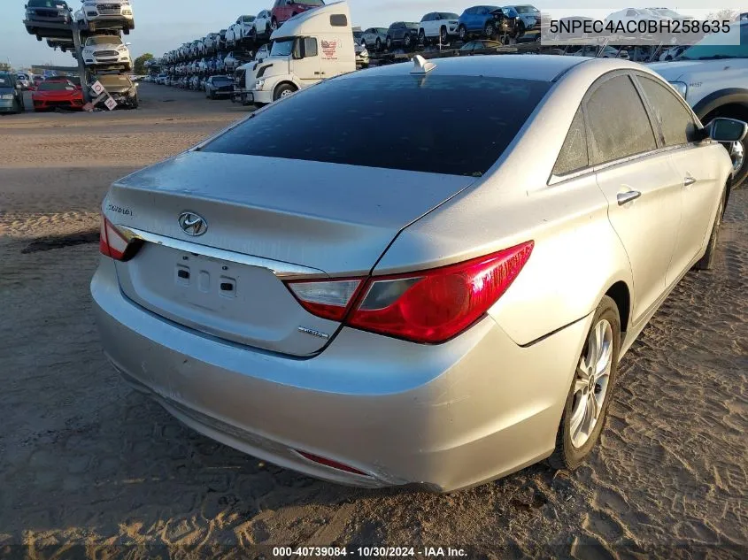 2011 Hyundai Sonata Limited VIN: 5NPEC4AC0BH258635 Lot: 40739084