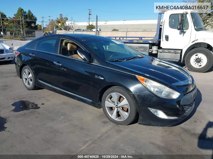 2011 Hyundai Sonata Hybrid VIN: KMHEC4A40BA016617 Lot: 40740825