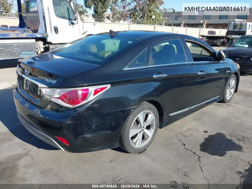 2011 Hyundai Sonata Hybrid VIN: KMHEC4A40BA016617 Lot: 40740825