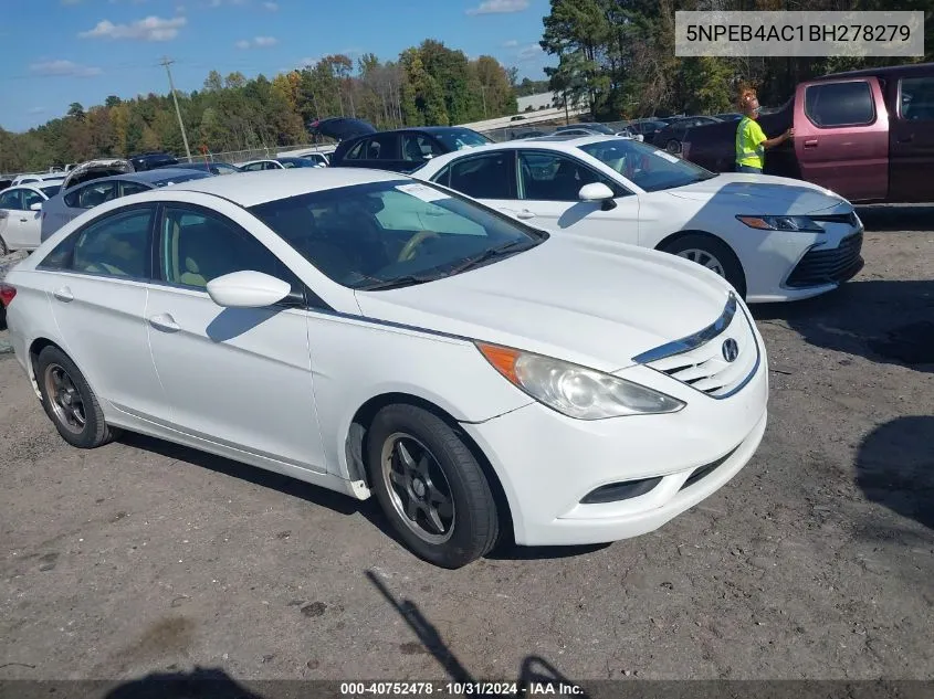 2011 Hyundai Sonata Gls VIN: 5NPEB4AC1BH278279 Lot: 40752478