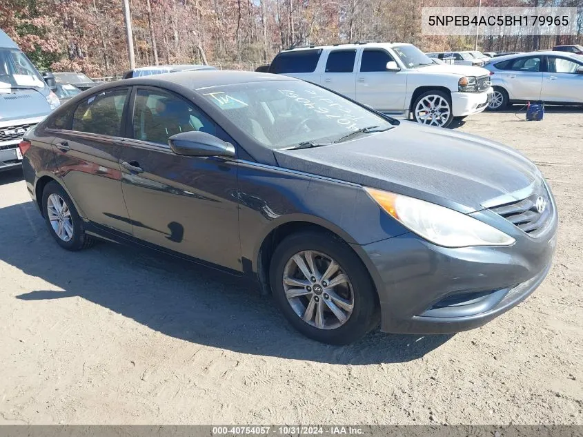 2011 Hyundai Sonata Gls VIN: 5NPEB4AC5BH179965 Lot: 40754057