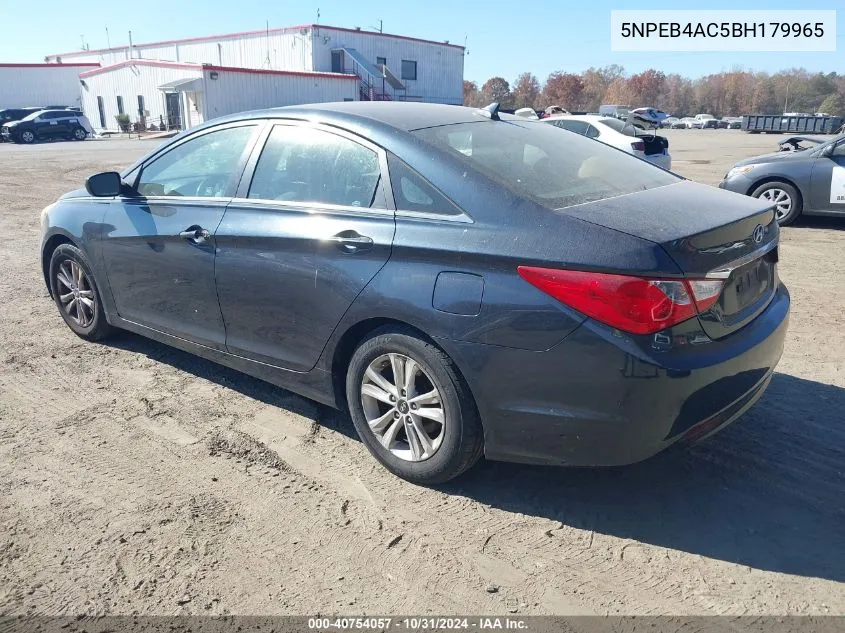 2011 Hyundai Sonata Gls VIN: 5NPEB4AC5BH179965 Lot: 40754057