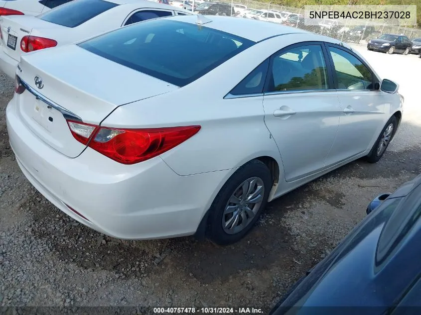 2011 Hyundai Sonata Gls VIN: 5NPEB4AC2BH237028 Lot: 40757478