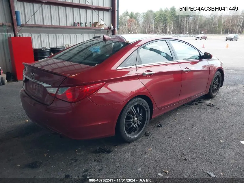 2011 Hyundai Sonata Se VIN: 5NPEC4AC3BH041449 Lot: 40762241