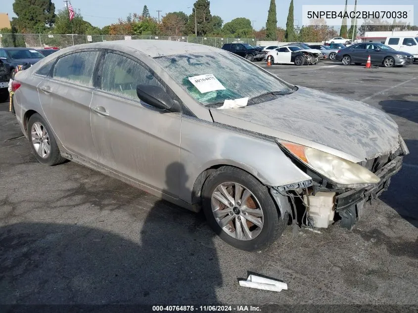 2011 Hyundai Sonata Gls VIN: 5NPEB4AC2BH070038 Lot: 40764875