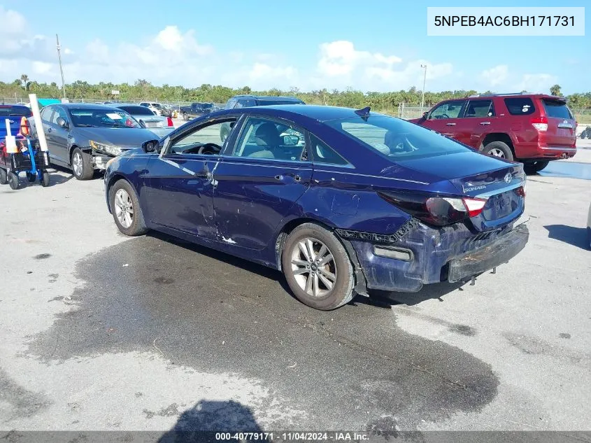 2011 Hyundai Sonata Gls VIN: 5NPEB4AC6BH171731 Lot: 40779171