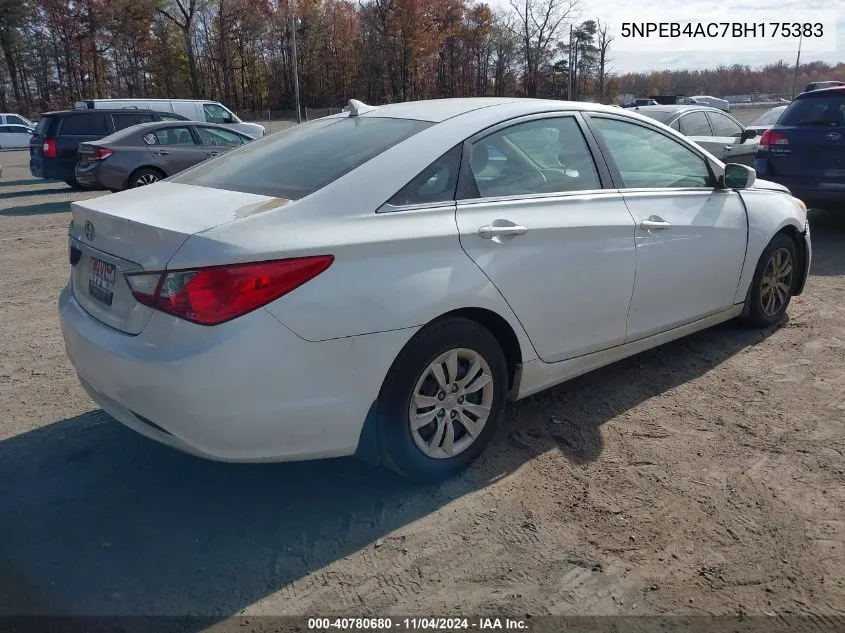 2011 Hyundai Sonata Gls VIN: 5NPEB4AC7BH175383 Lot: 40780680