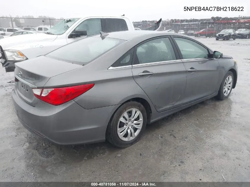 2011 Hyundai Sonata Gls VIN: 5NPEB4AC7BH218622 Lot: 40781058