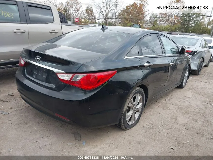 2011 Hyundai Sonata Limited VIN: 5NPEC4AC2BH034038 Lot: 40781336