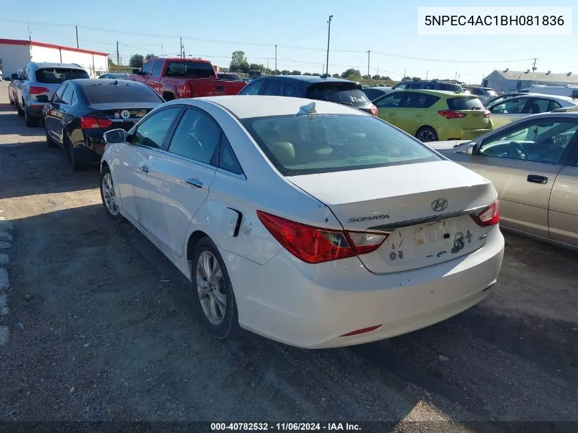 2011 Hyundai Sonata Limited VIN: 5NPEC4AC1BH081836 Lot: 40782532