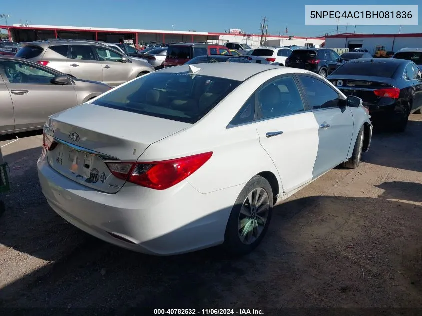 2011 Hyundai Sonata Limited VIN: 5NPEC4AC1BH081836 Lot: 40782532