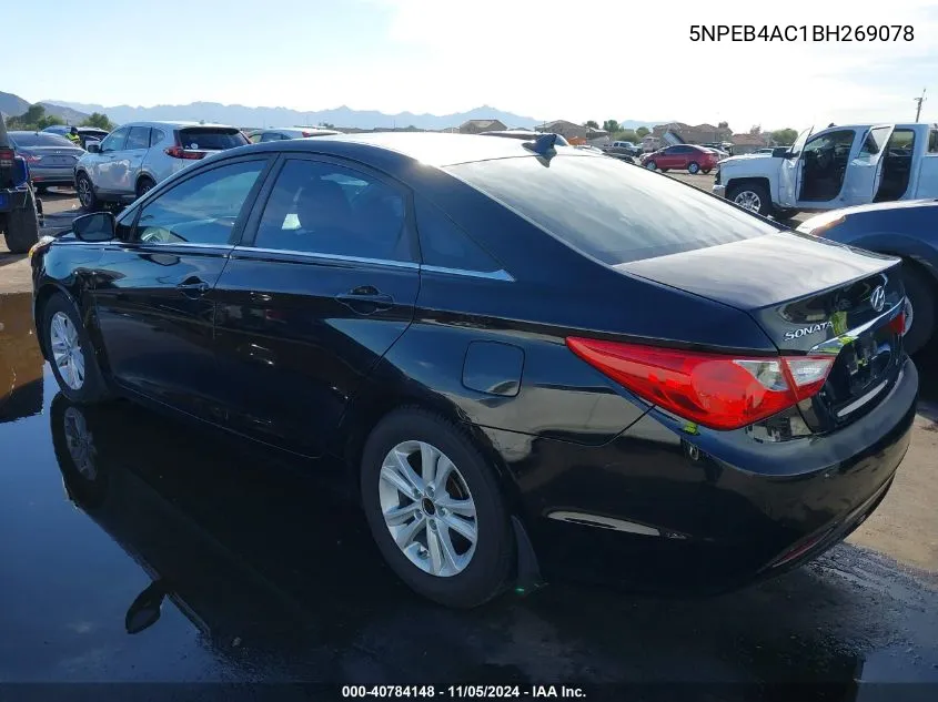 2011 Hyundai Sonata Gls VIN: 5NPEB4AC1BH269078 Lot: 40784148