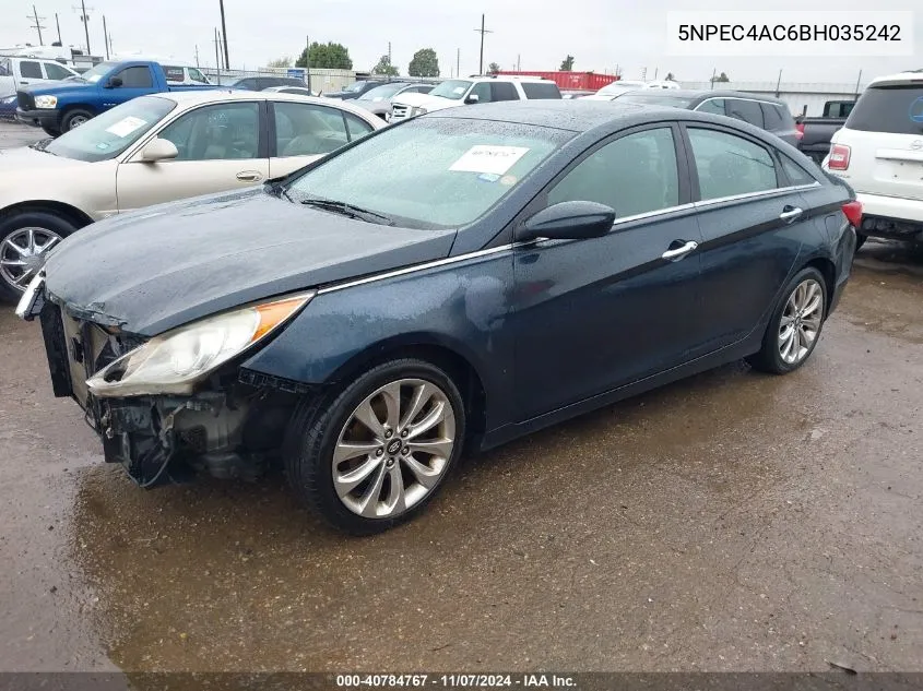 2011 Hyundai Sonata Se VIN: 5NPEC4AC6BH035242 Lot: 40784767