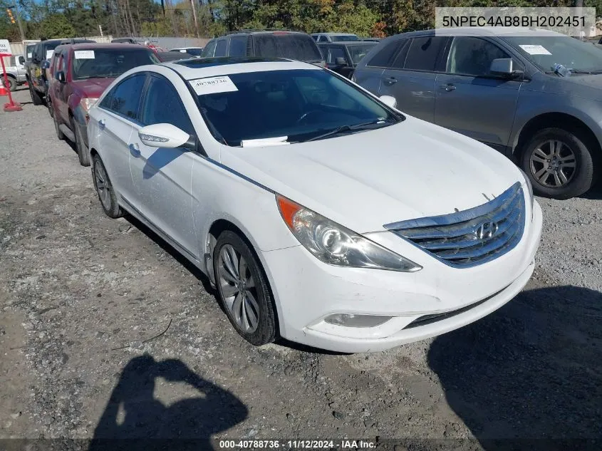 2011 Hyundai Sonata Limited 2.0T VIN: 5NPEC4AB8BH202451 Lot: 40788736