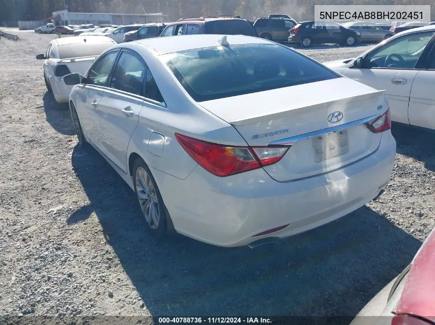 2011 Hyundai Sonata Limited 2.0T VIN: 5NPEC4AB8BH202451 Lot: 40788736