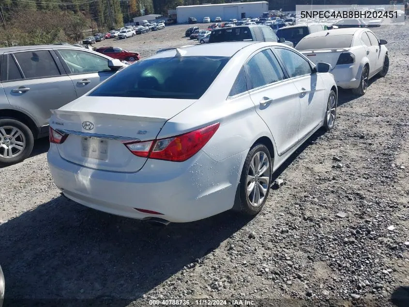 2011 Hyundai Sonata Limited 2.0T VIN: 5NPEC4AB8BH202451 Lot: 40788736