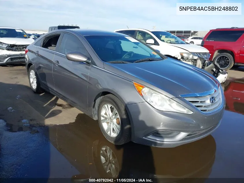 2011 Hyundai Sonata Gls VIN: 5NPEB4AC5BH248802 Lot: 40792042