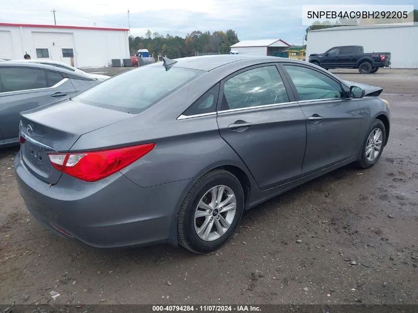 2011 Hyundai Sonata Gls VIN: 5NPEB4AC9BH292205 Lot: 40794284