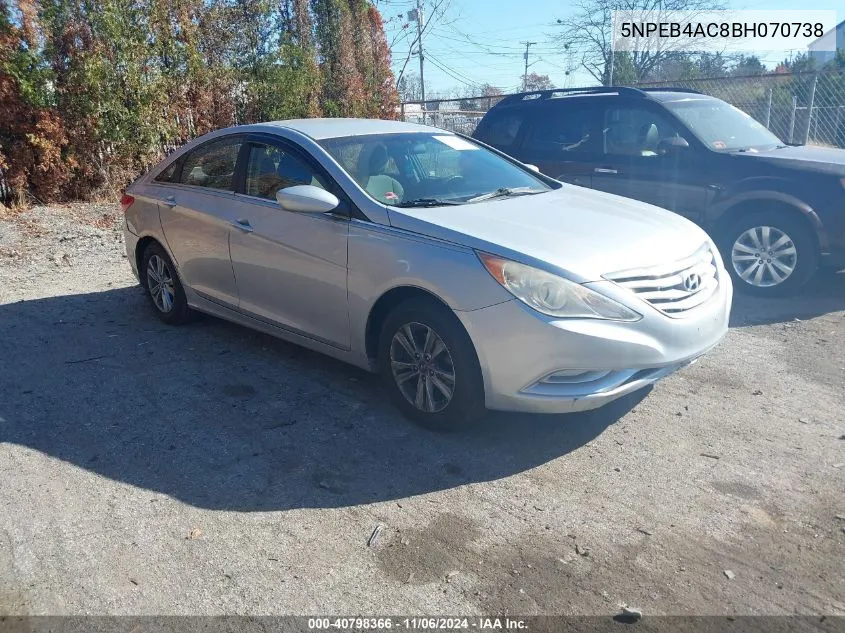 2011 Hyundai Sonata Gls VIN: 5NPEB4AC8BH070738 Lot: 40798366