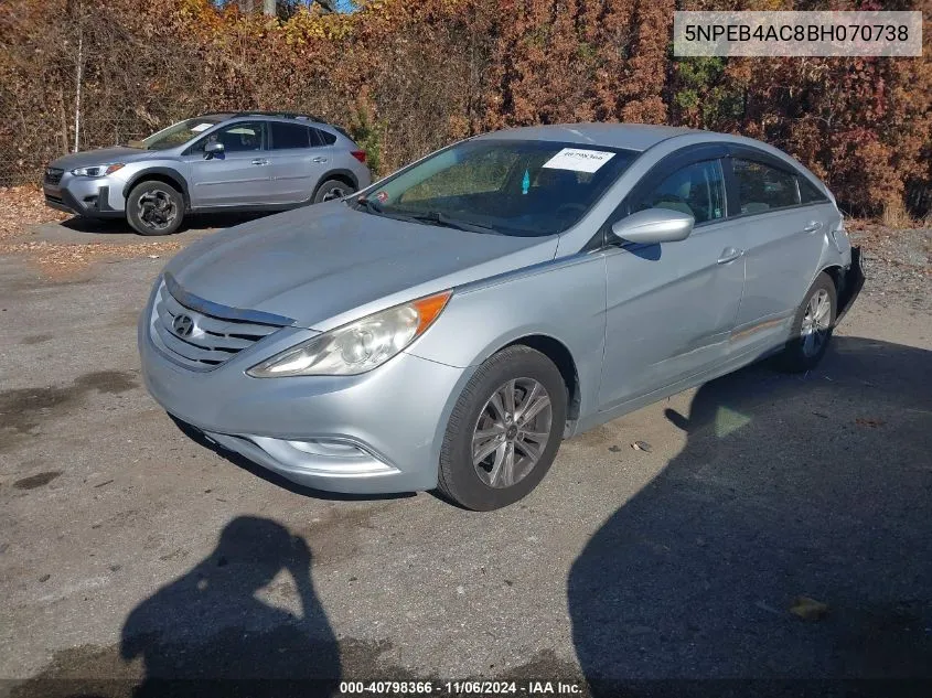 2011 Hyundai Sonata Gls VIN: 5NPEB4AC8BH070738 Lot: 40798366