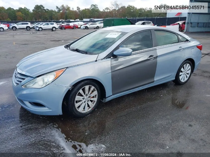 2011 Hyundai Sonata Gls VIN: 5NPEB4AC5BH045571 Lot: 40799873