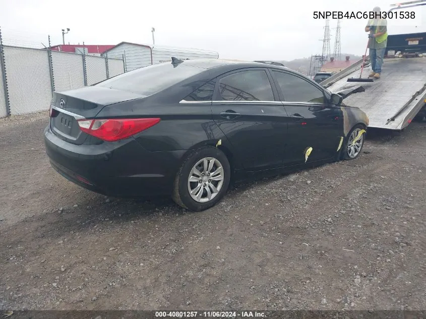 2011 Hyundai Sonata Gls VIN: 5NPEB4AC6BH301538 Lot: 40801257