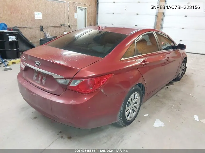 2011 Hyundai Sonata Gls VIN: 5NPEB4AC7BH223156 Lot: 40815551